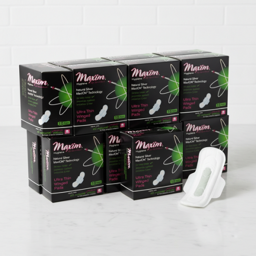 MaxION - Ultra Thin Winged Sanitary Pads, Nighttime/Super